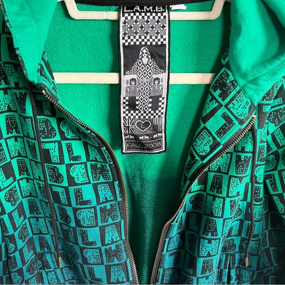 🚨SOLD🚨 L.A.M.B. Love Angel Music Baby Gwen Stefani Green Hoodie Zip Up 2008 - Picture 1 of 4